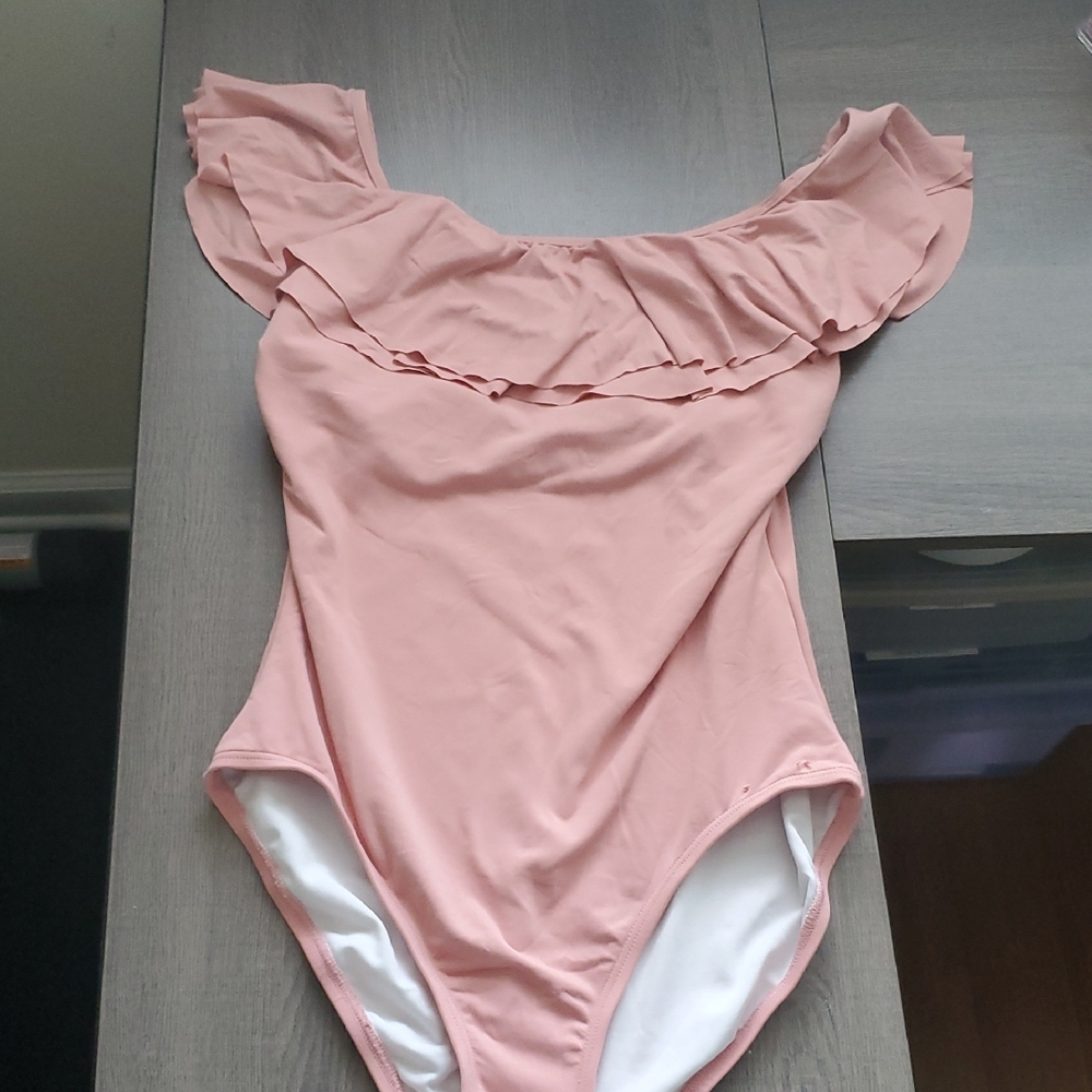 MICHAEL Michael Kors Pink Ruffle One Piece Swimsuit Size 10